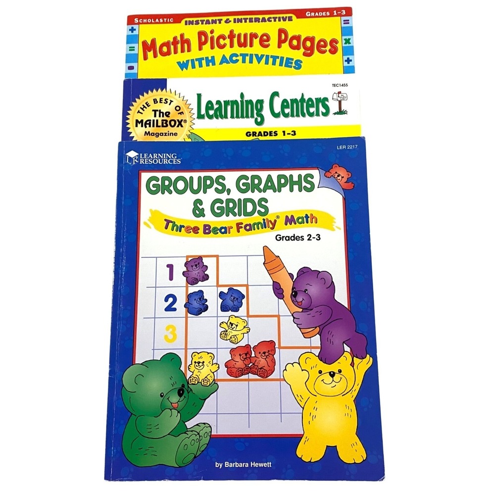 Grade 1 2 3 Paperback Book Lot of 3 Teacher Tips Printables Centers Math Vintage